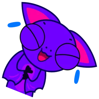 😂 2555b312 nietoperz, kreskówka, zwierzę, ssak latający, fioletowy, słodki telegram sticker