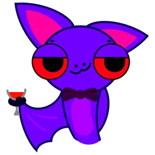 🥂 45c0c970 nietoperz, zwierzę, słodki, kreskówka, kieliszek do wina, alkohol telegram sticker