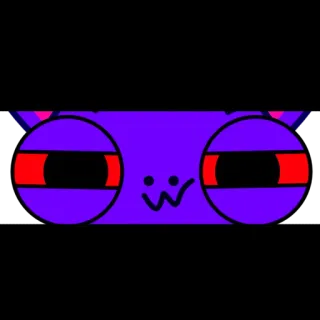 🤨 5354c0ab kreskówka, zwierzę, kot, fioletowy, oczy telegram sticker