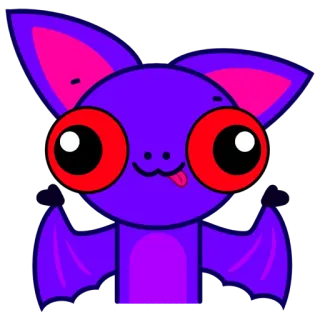 🤷‍♂️ 5b3ee8fc nietoperz, zwierzę, słodki, kreskówka, fioletowy, latający, ssak telegram sticker