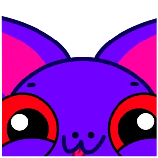 😜 7742d93d kot kreskówkowy, słodkie zwierzę, fioletowy, różowy, kapryśny, naklejka, emoji telegram sticker