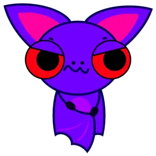 😠 7f38a167 nietoperz, zwierzę, kreskówka, uroczy, fioletowy, potwór telegram sticker