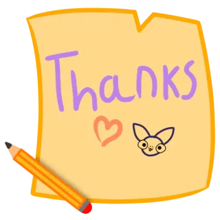 😊 91f8d444 Thanks dzięki, podziękowania, wdzięczność, słodkie, serce, pies, zwierzę, ołówek telegram sticker