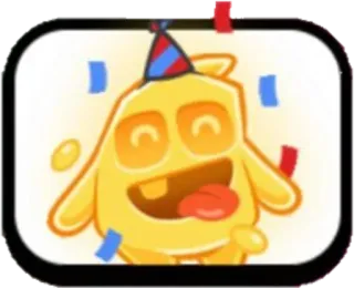 🤩 62432833 feest, viering, cartoon, geel, monster telegram sticker