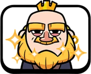 🥸 aa3aa7ef koning, kroon, Clash Royale, videogame, glitters telegram sticker