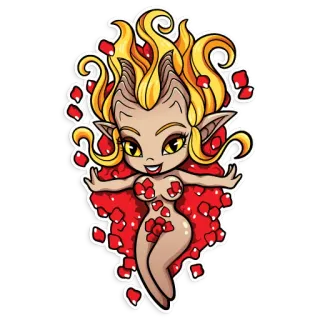 😴 96c68f8d Fantasi, Peri, Elf, Kelopak mawar, Karakter telegram sticker