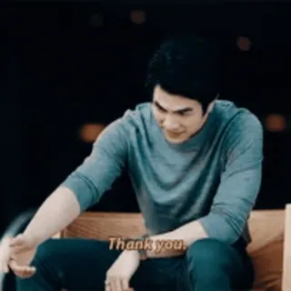 🔥 9e8d1bd1 Thank you. grazie, gratitudine, apprezzamento, uomo, seduto telegram sticker