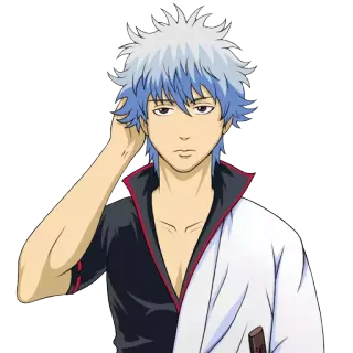 😕 08438d11 Gintoki Sakata Gintama 애니메이션, 사무라이, 은발, 캐릭터, 긴토키 telegram sticker