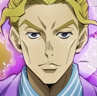 🐈 7b63c1ad Yoshikage Kira JoJo's Bizarre Adventure Anime, Manga, Złoczyńca, Poważny, Blond telegram sticker