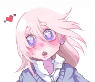 😯 037fb7dc Anime, Cartone animato, Carino, Ragazza, Kawaii, Adesivo, Arrossire telegram sticker