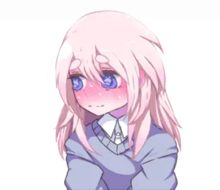 😳 aec07d19 Anime, Carino, Arrossendo, Ragazza, Capelli Rosa telegram sticker