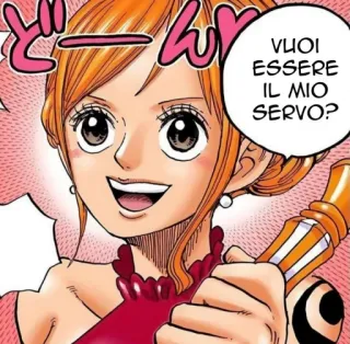 😇 7bf9f73f Nami One Piece VUOI ESSERE IL MIO SERVO? 애니메이션, 만화, 원피스, 나미 telegram sticker