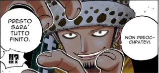🙃 93b17a22 Trafalgar Law One Piece PRESTO SARA' TUTTO FINITO. NON PREOCCUPATEVI. 애니메이션, 만화, 캐릭터, 원피스 telegram sticker
