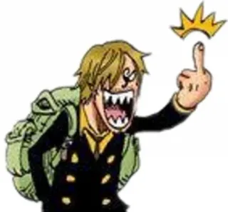🖕 c4b34295 Sanji One Piece 애니메이션, 가운데 손가락, 상디, 원피스, 무례한 telegram sticker