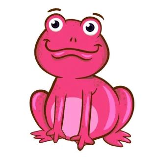 🐸 14cbb6b0 개구리, 분홍색, 동물, 만화, 양서류, 귀여운, 행복한 whatsapp sticker