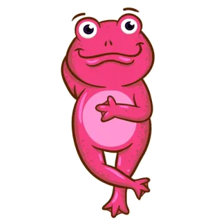 🐸 a3b94bb4 개구리, 분홍색, 동물, 만화, 양서류, 귀여운, 쾌활한, 캐릭터 whatsapp sticker