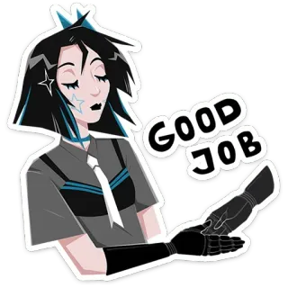 🤝 2609b140 GOOD JOB Anime, Sticker, Arte, Cartone animato, Illustrazione, Ben fatto telegram sticker