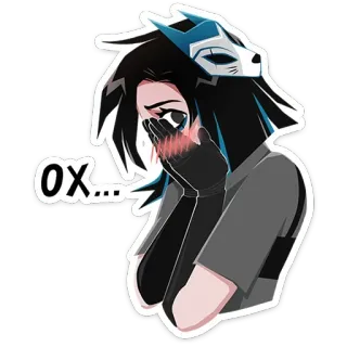 🫣 6bc2a331 OX... cartone animato, bue, personaggio, anime, lupo, maschera telegram sticker