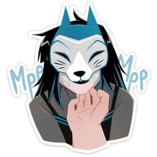 😌 d172de9e Mppp Anime, Maschera, Donna, Bacio, mppp, Cartone animato, Adesivo telegram sticker