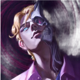 ✨ f517ac5f kunstwerk, personage, portret, digitale kunst, gezicht, blond haar telegram sticker