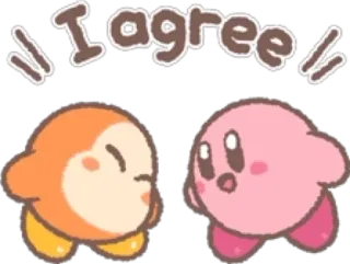 👌 a38f17cc Kirby I agree kirby, eens, schattig, manga telegram sticker