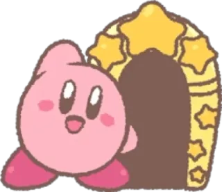 🙌 f431b9e7 Kirby videogame, nintendo, roze, schattig, deur telegram sticker