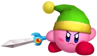 🗡 b6e88c5c Kirby kirby, pedang, video game, nintendo, merah muda, topi telegram sticker