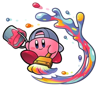 🌈 c9d40ec8 Kirby kirby, nintendo, lukisan, cat, artis, video game telegram sticker