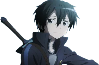 π 163b46e9 Kirito Sword Art Online anime, sword, manga, character, kirito, sword art online, hero telegram sticker