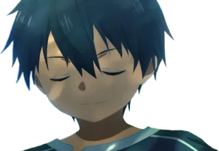 π 18bf4b23 Kirito Sword Art Online anime, character, smiling, sword art online, kirito telegram sticker