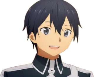 π 1fdf785d Kirito Sword Art Online anime, Sword Art Online, Kirito, character, portrait, smiling telegram sticker