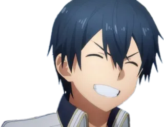 π 425e2f0f Kirito Sword Art Online anime, kirito, sword art online, smiling, character, manga telegram sticker