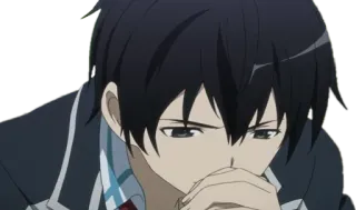 π€ 74b2e760 Kirito Sword Art Online anime, manga, kirito, sword art online, thinking, pensive telegram sticker
