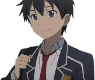 π 77b6ac2a anime, character, boy, school uniform, smile telegram sticker