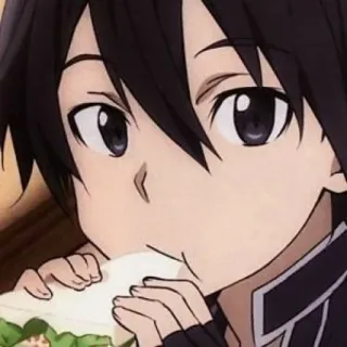 🖤 76e50d10 Kirito Sword Art Online アニメ, 食事, サンドイッチ, キャラクター, キリト, ソードアート・オンライン telegram sticker