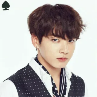 😍 2d3f6159 Jungkook kpop, cantante, maschio, ritratto, capelli neri whatsapp sticker