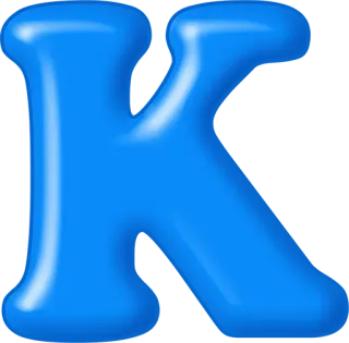 🙂 7d09903a alfabet, letter, K, blauw, glanzend telegram sticker