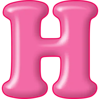 🙂 cbb3ccde letter, roze, H, alfabet telegram sticker