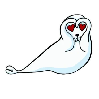 ❤️ 4ad342c2 Robbe, Tier, Liebe, Herzen, süß, Cartoon telegram sticker