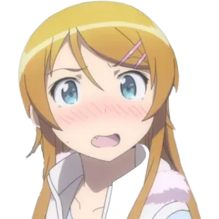 😳 711c6c74 Kirino Kousaka Oreimo Anime, Niedlich, Mädchen, Erröten, Verlegen, Kirino telegram sticker