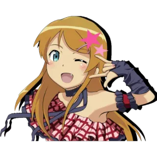 🤘 847c1278 Anime, Mädchen, Süß, Zwinkern, Figur telegram sticker