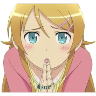 👏 a4bf2dfe Please? Anime, Mädchen, Süß, Bittend telegram sticker