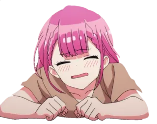 😖 9153b23c Anime, Dễ thương, Cô gái, Tóc hồng, Chibi, Hoạt hình telegram sticker