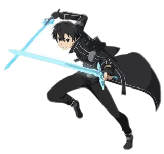 ⚔ 75af8688 Kirito Sword Art Online Anime, Zwaard, Vechter, Sword Art Online, Kirito telegram sticker