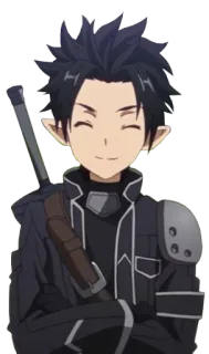 ⚔ 7c73685e anime, glimlachend, personage, zwaard telegram sticker