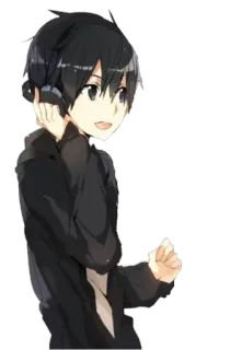 ⚔ 84639b8b anime, koptelefoon, jongen, cartoon telegram sticker