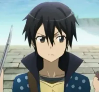 ⚔ b1665464 Kirito Sword Art Online Anime, Zwaard, Vechter, Spel, Personage telegram sticker