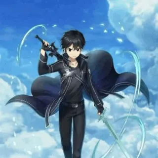 ⚔ d29ca947 Kirito Sword Art Online Anime, Zwaard, Personage, Sword Art Online, Kirito telegram sticker