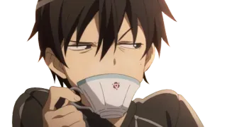 ⚔ d8669b7d Kirito Sword Art Online anime, Kirito, Sword Art Online, thee, zelfgenoegzaam telegram sticker
