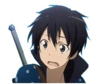 ⚔ e7381bd9 Kirito Sword Art Online Anime, Zwaard, Personage, Sword Art Online, SAO, Kirito telegram sticker